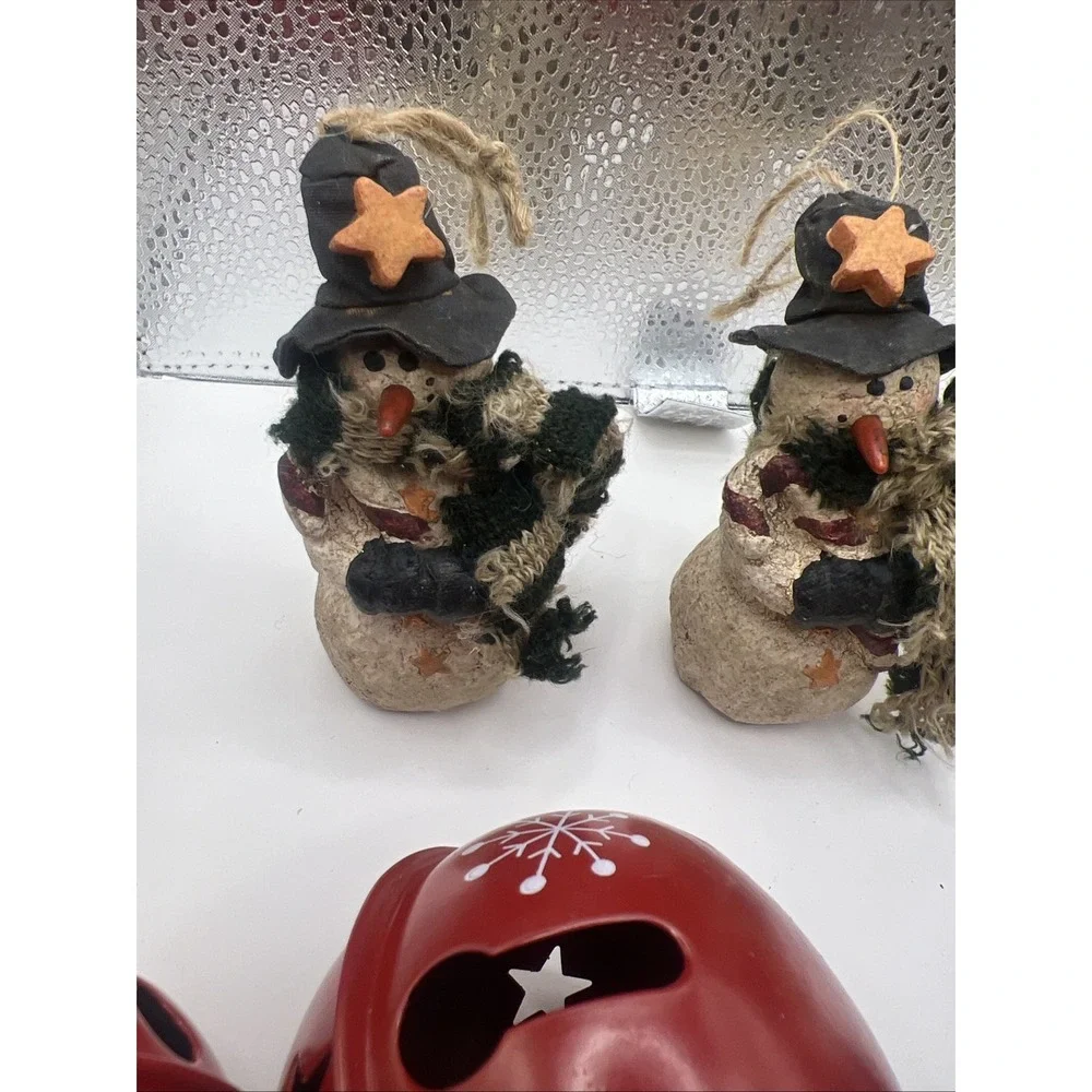 Christmas Dec Bundle Ornaments Snow Man County Plates‎ Tree Red Snow Man Sign